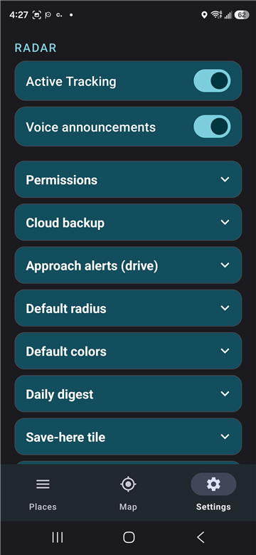 PazBy Settings tab with master toggles and configuration sections